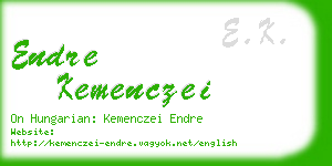 endre kemenczei business card